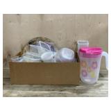 Box lot of plastic food storage containers