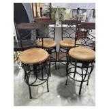 4- Metal leg tan seat bar chairs   some scuffs