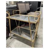 Gold frame mirrored serving cart