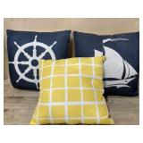 Box with Nautical throw pillows