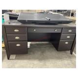 Dark finish executive style desk