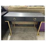 Black with gold legs writing desk