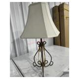Brown metal base table lamp