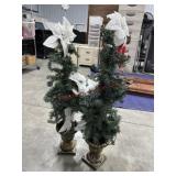 2- Potted Christmas trees