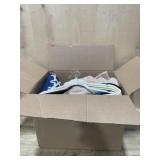 Box of pillow, blanket, and hangars