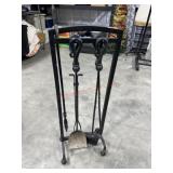 Black fireplace tool set