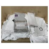 Box of white curtains