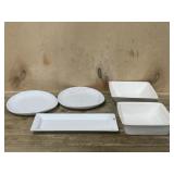 4- White serving dishes