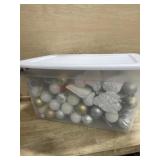 Tote of Christmas decorations