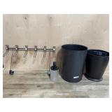 Trash can/  Soap dispenser and over door hanger