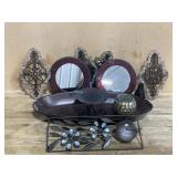 Decorator bowl/ mirrors/  vase