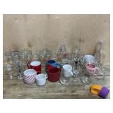 Box lot of stemware and coffee mugs