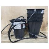 Set of bed risers with electric plugs