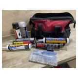 Tool bag of adhesives and missc.