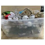 Tote of Christmas decorations
