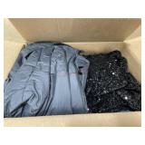 Box of ladies size small and junior xl clothing