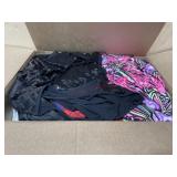 Box of ladies size small and junior xl clothing