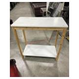 Small wood leg white top table