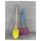 Butterfly net and toy shovel