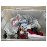 Tote of Christmas decorations