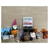 Tote of fall decorations