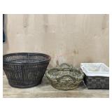 3- Wicker decorator baskets