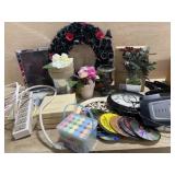 Box with flower vase/  power cord/ candles and