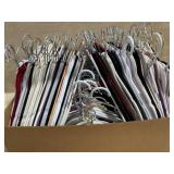 Box of velvet and plastic hangers