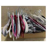 Box of velvet and plastic hangers