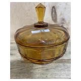 Amber covered candy dish