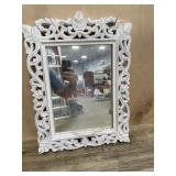 White framed wall mirror