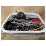 collapsable bin with flatware