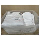 Tote of white curtains