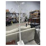 Lighted white birch decoration