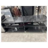 Black glass shelf entertainment stand