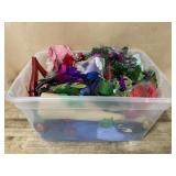 Tote of tote bags and holiday decorations