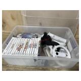 Tote of Wii games and accessories