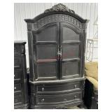 Black finished 2 piece wardrobe cabinet  9Feet