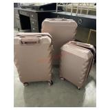 3 piece set Mauve hard shell suitcase