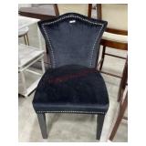 Black velvet nail head chair