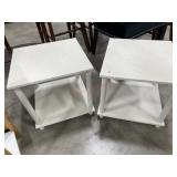 2- White wood side tables