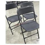 3- Black folding chairs