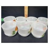 FIRE KING GLASS FRUITS OR GAY FAD 7 QTY CUPS