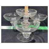 CAMBRIDGE GLASS CANDLE BOWL CENTER PIECE 6 PIECES