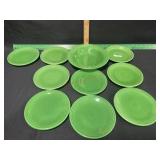 VINTAGE FIESTAWARE MED GREEN PLATES/SAUCERS  LOT