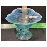 BLUE OPALESCENT SHELL DISH