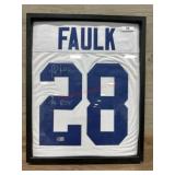 Colts Faulk autographed framed jersey
