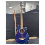 Acoustic-electric bass guitar cutaway body design