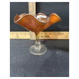 CARNIVAL GLASS 6 INCH TALL IRIS COMPOTE ?