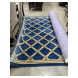 8x12 French Blue with floral botanical design